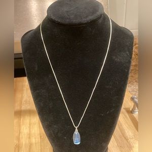 Silver Italy 925 necklace with turquoise stone charm